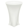 thumbnail image 1 of Round Cocktail Tablecloth 24" x 43", Highboy Spandex Stretch Tablecloth Table Cover, (Cream), 1 of 6