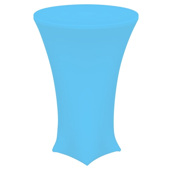 Round Cocktail Tablecloth 24" x 43", Highboy Spandex Stretch Tablecloth Table Cover, (Sky Blue)