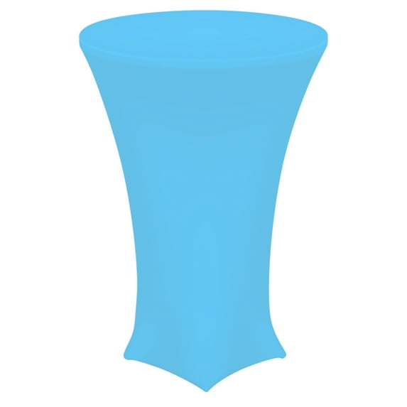 Round Cocktail Tablecloth 32" x 43", Highboy Spandex Stretch Tablecloth Table Cover, (Sky Blue)
