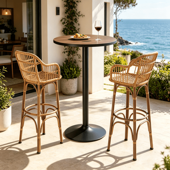 Round Coffee Table, Bar Table - Snack Table for Home and Living Room