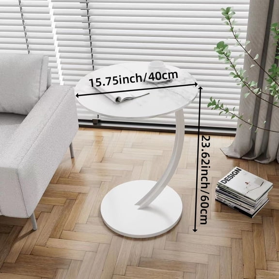 Round Coffee Table - Easy Assembly Hardwood-Like Top with Metal Base, Space-Saving Living Room/Sofa/Bedroom Table for Small Spaces, Brown