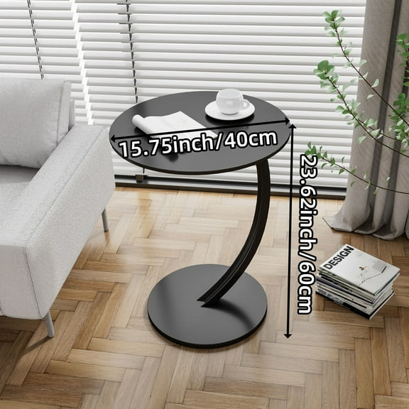 Round Coffee Table - Easy Assembly Hardwood-Like Top with Metal Base, Space-Saving Living Room/Sofa/Bedroom Table for Small Spaces, Brown