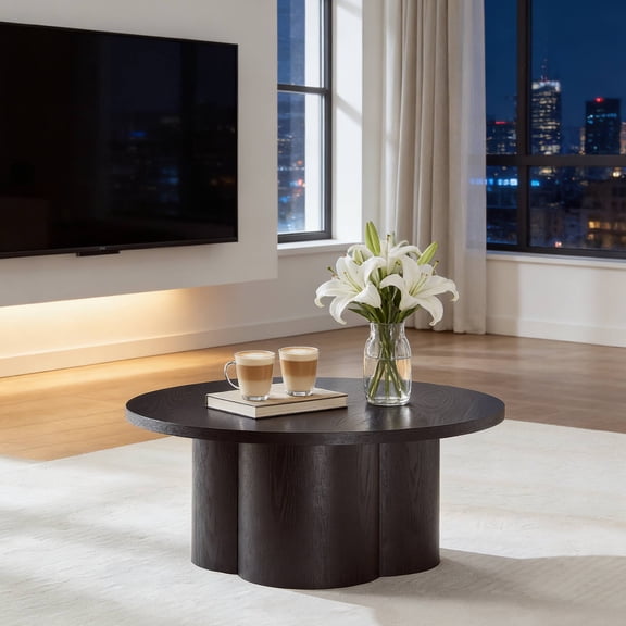 Round Coffee Table Modern Accent Tea Table for Bedroom Living Room Office Apartment