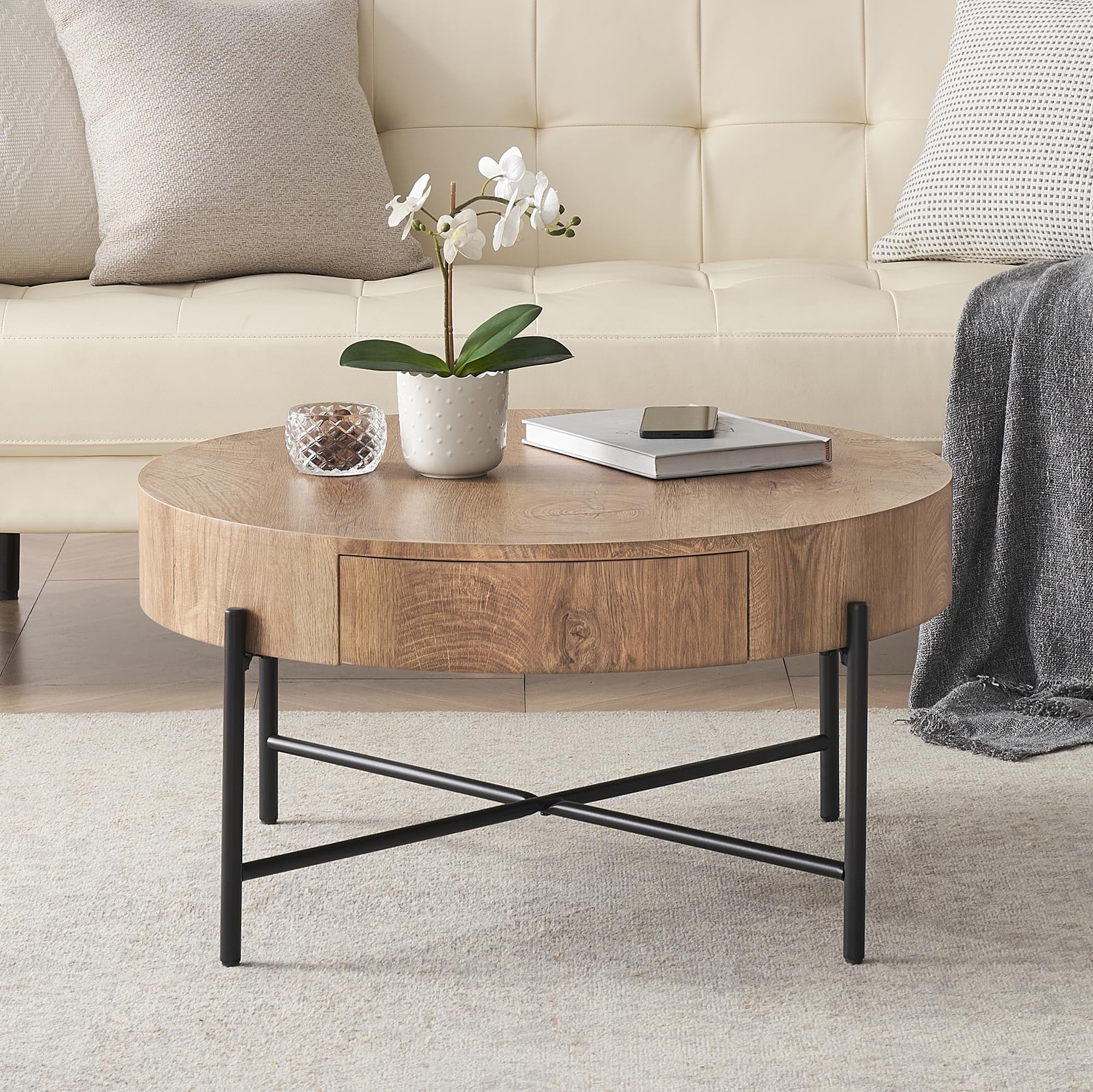 WhizMax Vintage 2-Tier Metal Coffee Table with Storage