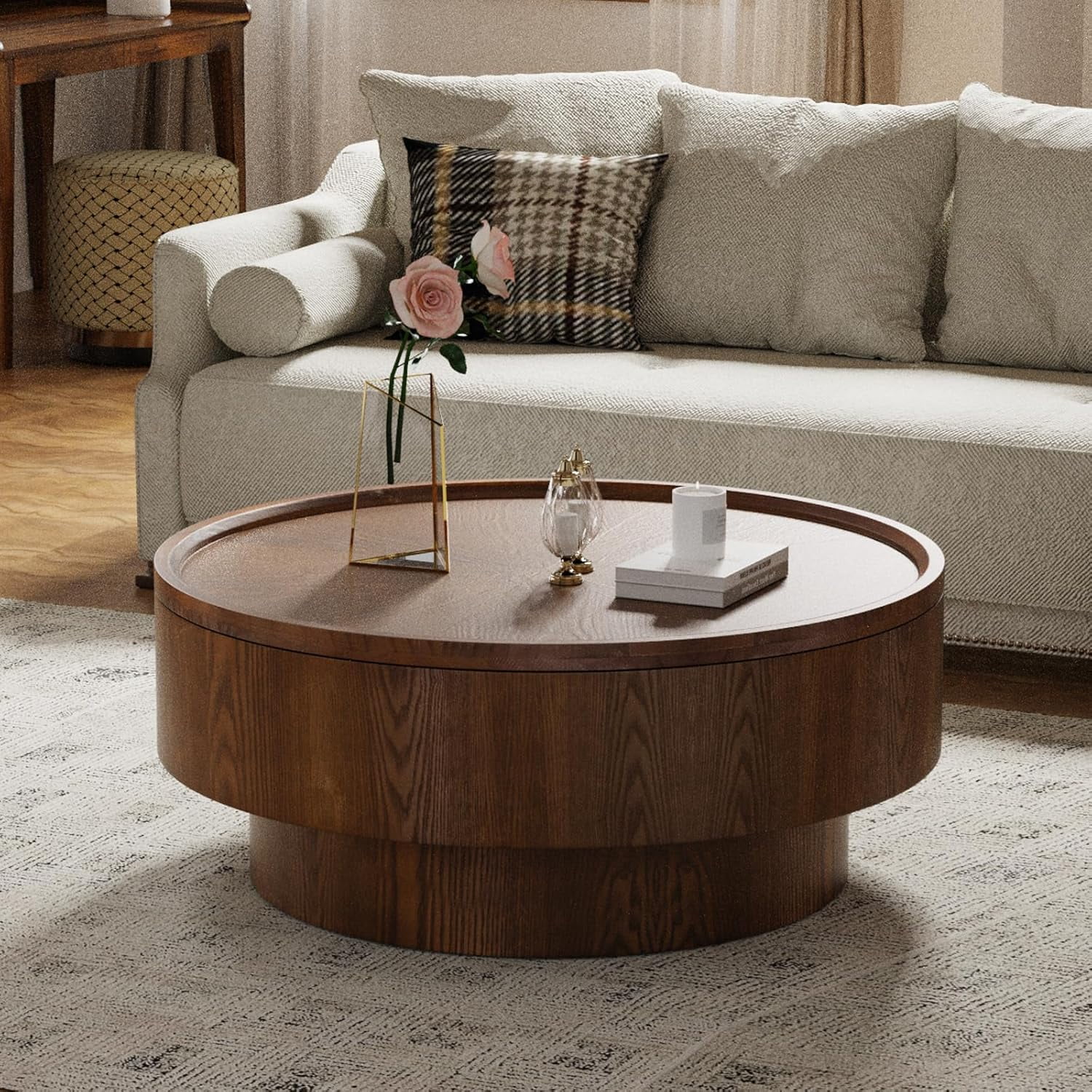 Round Coffee Table with Storage Modern Stylish Circle Storages Coffee — free download