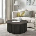 thumbnail image 1 of Round Coffee Table for Living Room, Farmhouse Lift Top Coffee Table, Fluted Center Table with Storage (Black), 1 of 8