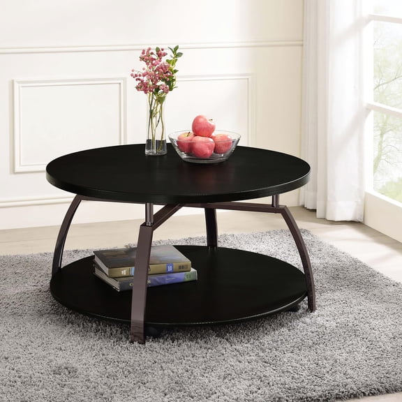 Round Coffee Table on Casters / Adds Modern Touch to Living Space