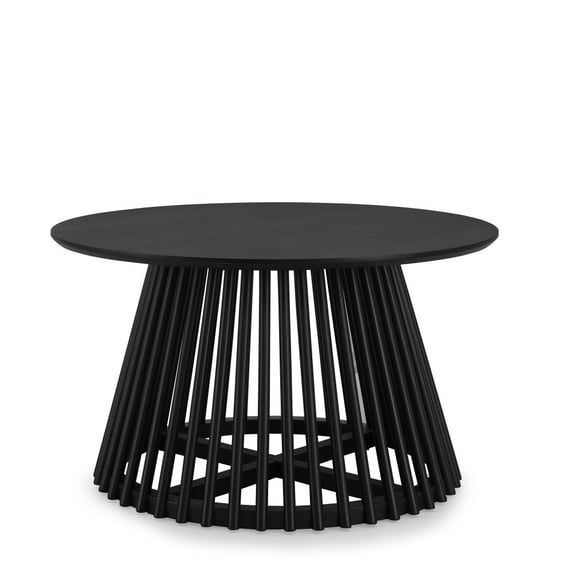 Round Coffee Table with Solid Wood Legs, Modern Coffee Table Accent Center Table Cocktail Table