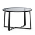 thumbnail image 1 of Round Coffee Table with Tempered Glass Top for Living Room, 27.6" Small Center Table with Metal Frame for Living Room, 1 of 5