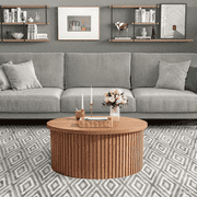 Round Coffee Tables for Living Room, Lift Top Coffee Table with Storage, Round Wood Center Table