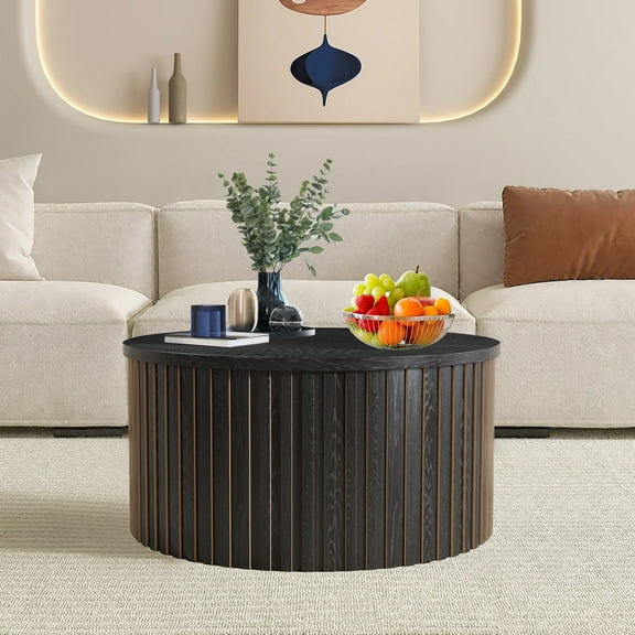 Round Coffee Tables for Living Room, Lift Top Coffee Table with Storage, Round Wood Center Table