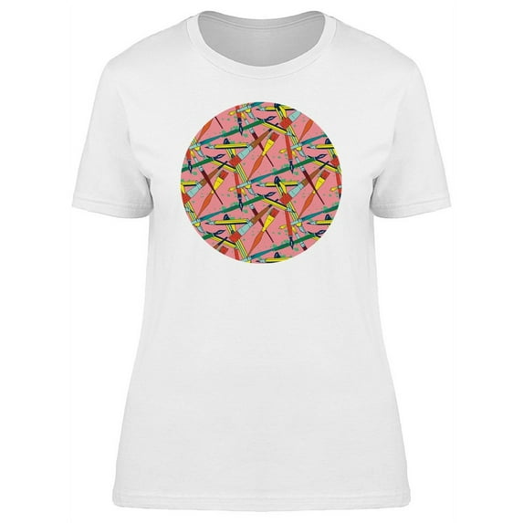 Round Collage Of Pens & Pencils Tee Women's -Image by Shutterstock