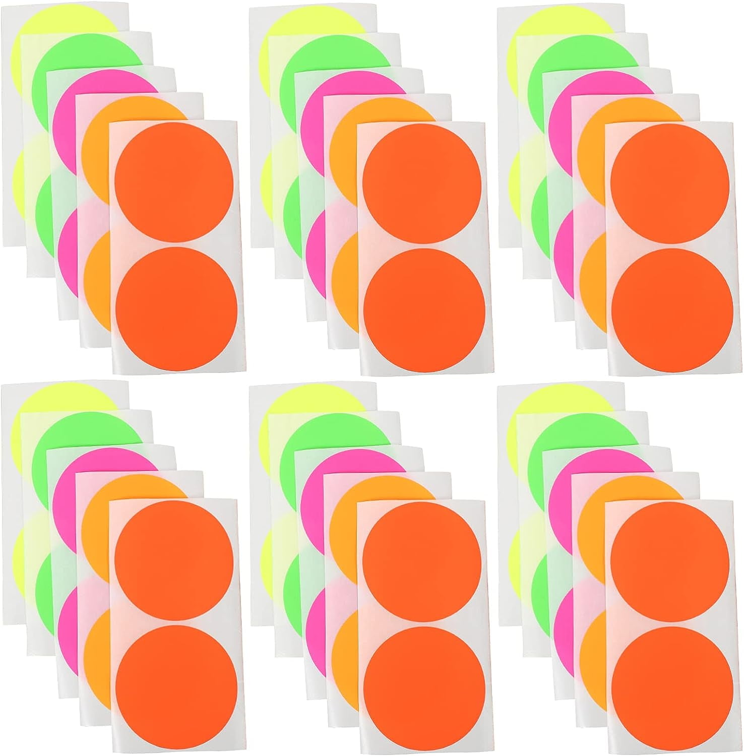 Round Color Coding Circle Dot Sticker Labels Fluorescent Dot Stickers