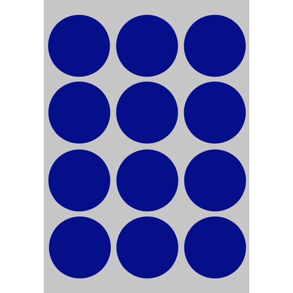 Round Colored Label Sticker Sheets in Blue 38mm 1.5" inch - 1296 Pack by Royal Green