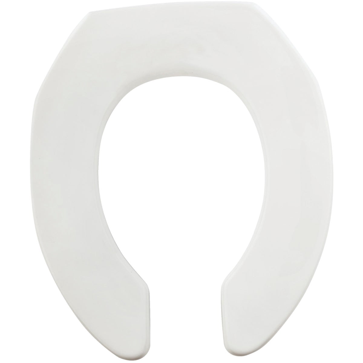 Mayfair Round Open Front Plastic Toilet Seat, STA-TITE Hinge - White — Standard Mounting Hardware, Drop-In Replacement