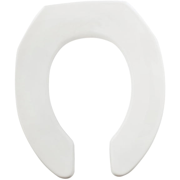 Mayfair Round Open Front Plastic Toilet Seat, STA-TITE Hinge - White Standard Mounting Hardware, Drop-In Replacement