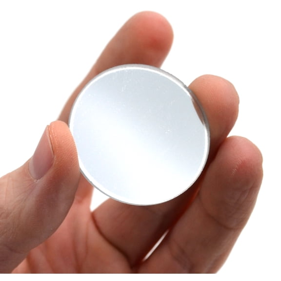 Round Concave Glass Mirror - 1.5" (38mm) Diameter - 200mm Focal Length - 3mm Thick Approx. - Eisco Labs