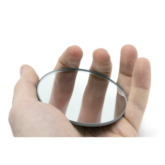 Round Concave Glass Mirror - 3" (75mm) Diameter - 100mm Focal Length - 2.8mm Thick Approx. - Eisco Labs