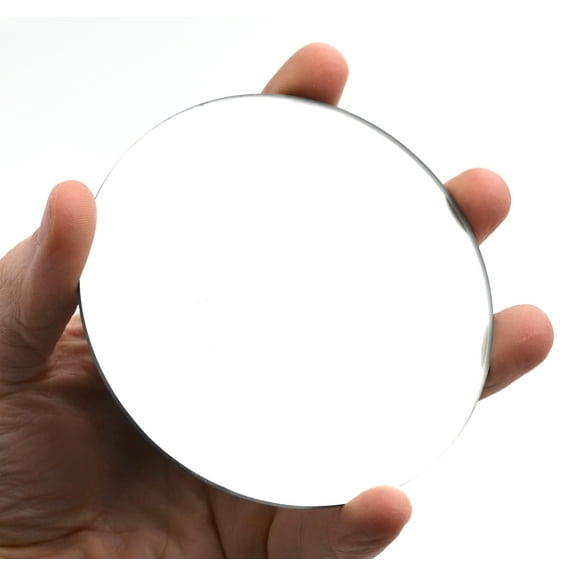 Round Concave Glass Mirror - 4" (100mm) Diameter - 75mm Focal Length - 3mm Thick Approx. - Eisco Labs