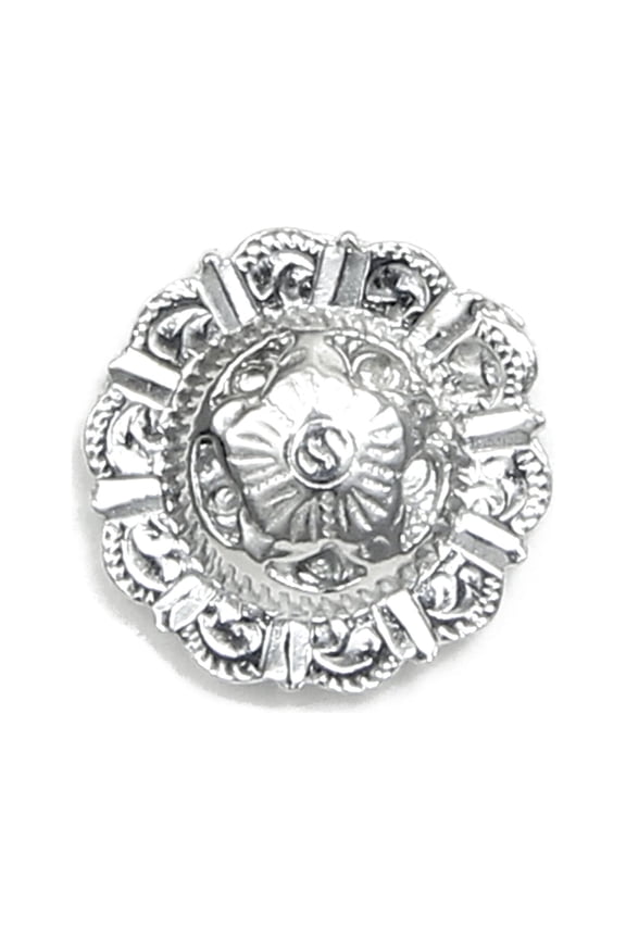 Round Concho Scarf Pin with Magnetic Back Closure - Gift Packaged - No holes in Clothes - Handcrafted Pewter Made in USA (Shipped from Artist Studio)