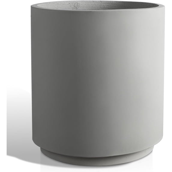 Round Concrete Planter Outdoor Indoor, Large Cement Plant Pots for Flowers (Gay, 16 inch)