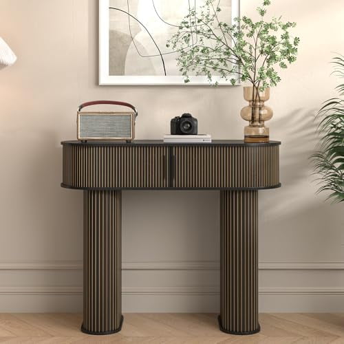 Round Console Table, Mid Modern Console Table, Sofa Table, Narrow ...