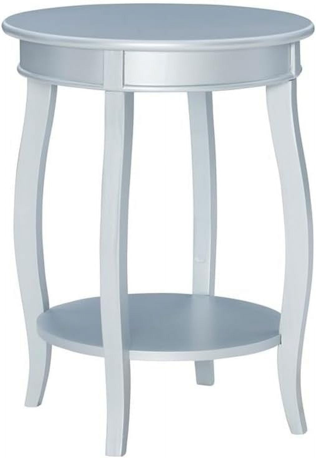 Furniture Round Shelf, Silver Table, 18 X 24 X 18