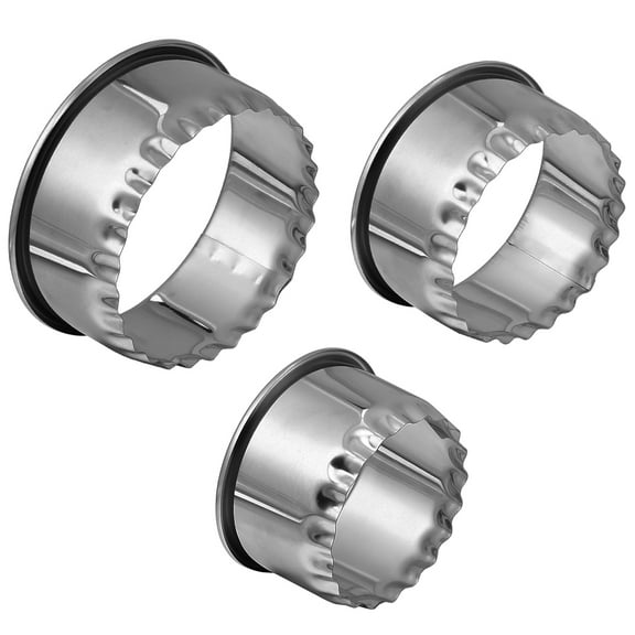 Round Cookie Biscuit Cutter Set 3 Circle Pastry Donut Doughnut Cutter Set Round Cookie Cutters Circle Baking Metal Ring Molds