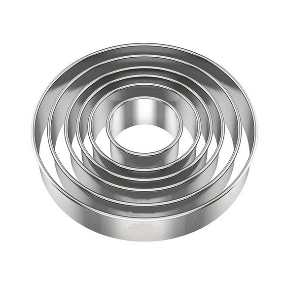 Round Cookie Cutter Set (2, 3, 3.5, 4, 5, 6 Inch), Biscuit Cutters For Baking, Large Circle Cookie Cutters Variety Pack, Metal Stainless Steel (6 PCS)