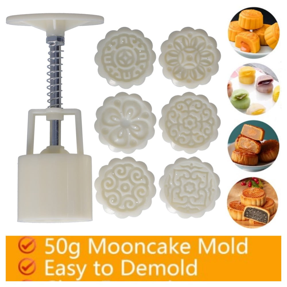 Round Cookie Stamps Hand Pressed Mooncake Mold Cookie Press Molds 50g
