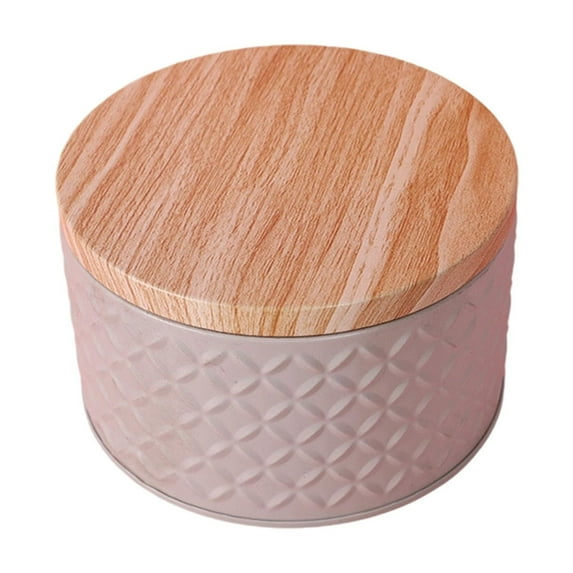 Cookie Tin Box with Wooden Lid, Tinplate Storage Container for Home Organization, Empty Tin for Chocolate Candy Tea Coffee Cosmetics Jewelry Photos, and Gift Giving