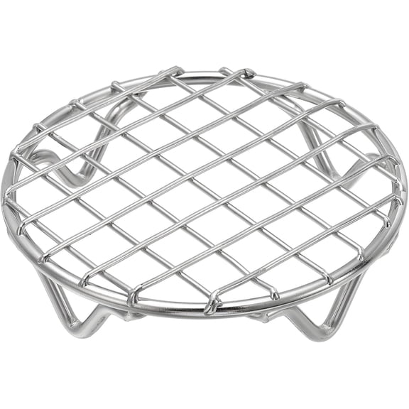 Round Cooking Rack 3.9 Inch Dia Stainless Steel Wire Cooling Steamer Rack for Baking Canning Cooking Roasting Cooling Grilling Drying, Silver