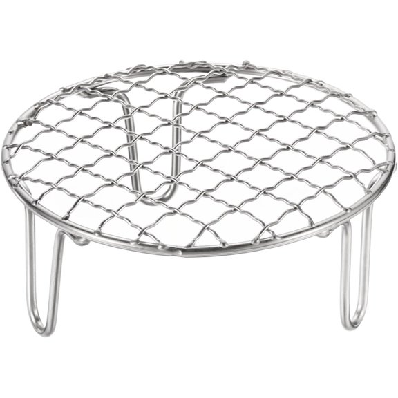 Round Cooking Rack 5-inch Stainless Steel Cross Wire Barbecue Grill Net with 50mm Legs for Cooking Baking Steaming BBQ