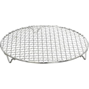Round Cooling Rack,Topboutique Metal Wire Cooling Rack,Nonstick Stainless Steel Cross Wire Steaming Cooling Grid/Carbon Baking Net/Grill/Pan Grate with Legs(6.5 inch Dia),1 Pack