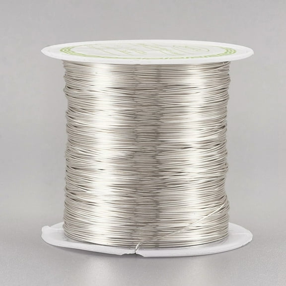 Round Copper Beading Wire for Jewelry Making Long-Lasting Plated Silver Color Plated 26 Gauge 0.4mm