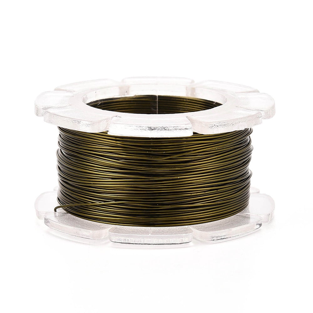 Round Copper Craft Wire for Jewelry Making Long-Lasting Plated Coffee 26 Gauge 0.4mm 65.61 Feet(20m)/roll