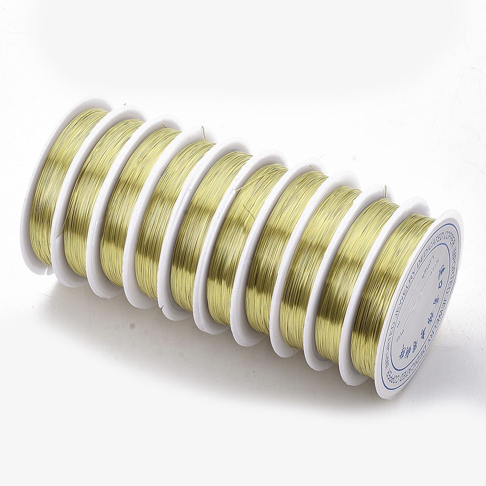 Round Copper Jewelry Wire Gold 24 Gauge 0.5mm about 26.24 Feet(8m)/roll 10 rolls/group