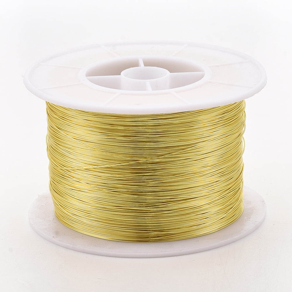 Round Copper Jewelry Wire Long-Lasting Plated Golden 20 Gauge 0.8mm about 360.89 Feet(110m)/500g