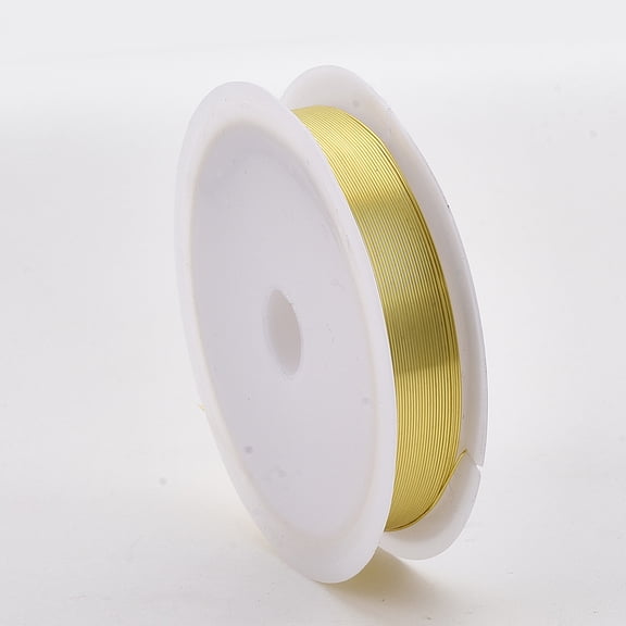 Round Copper Jewelry Wire Long-Lasting Plated Light Gold 24 Gauge 0.5mm about 20.34 Feet(6.2m)/roll DIY