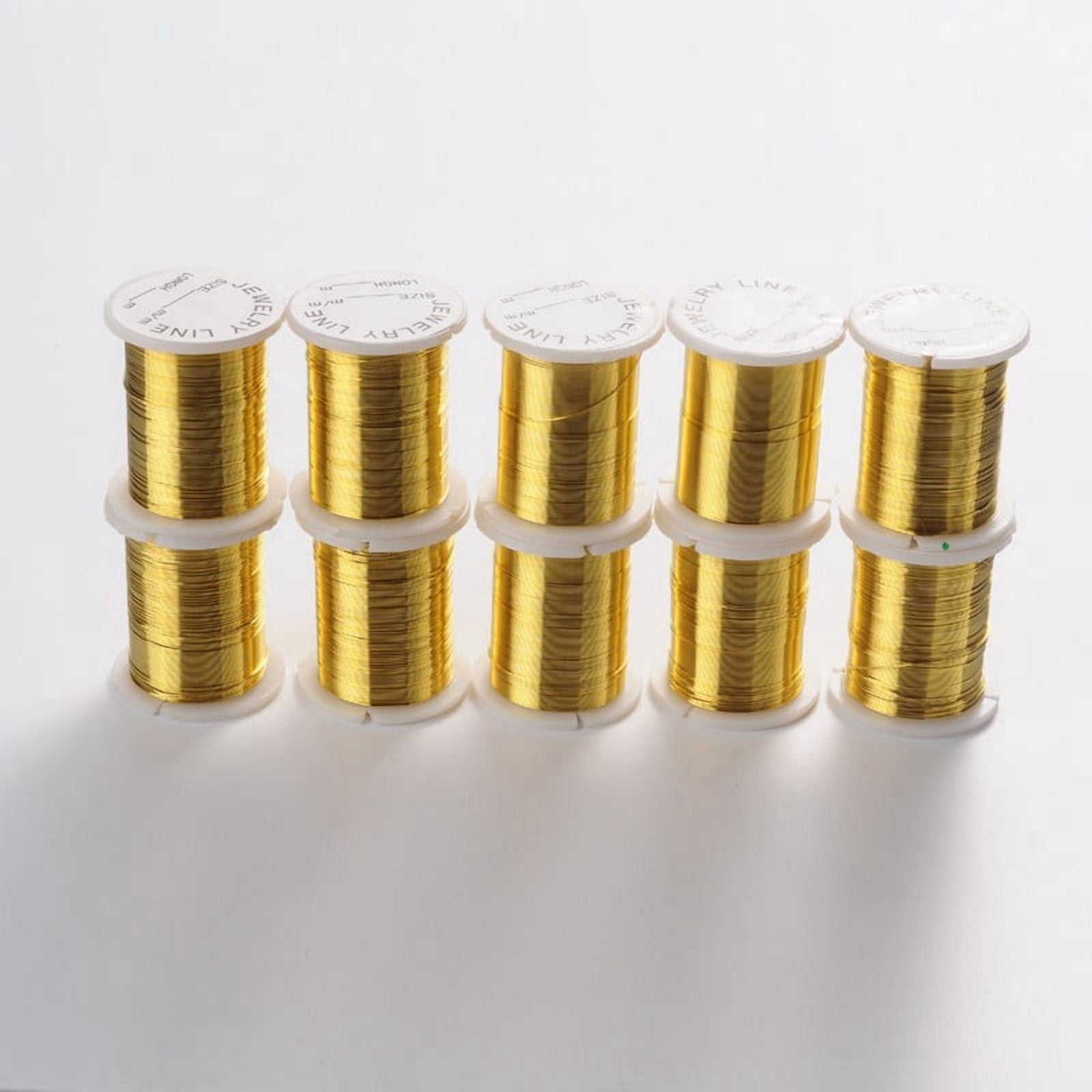 Round Copper Jewelry Wire Nickel Free Gold 28 Gauge(0.3mm) 32.8 Feet(10m)/roll 10 rolls/batch