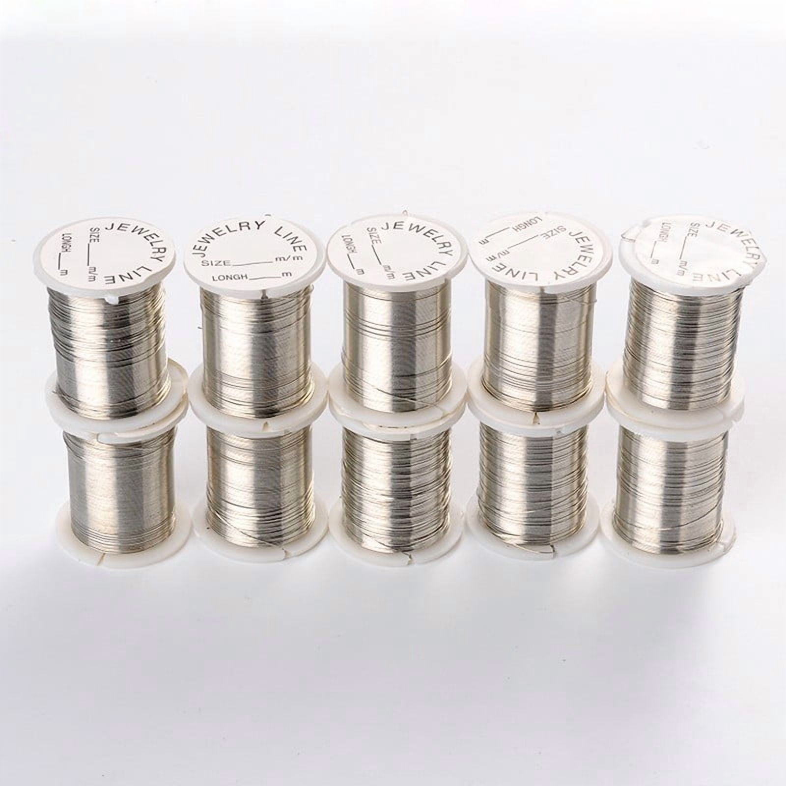 Round Copper Jewelry Wire Nickel Free Silver 28 Gauge(0.3mm) about 32.8 Feet(10m)/roll 10 rolls/batch