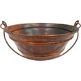 Round Copper Vessel BUCKET Bath Sink With a Natural Fire and 19Hole