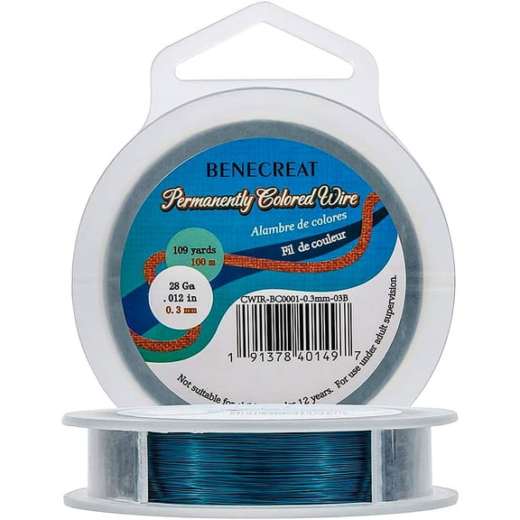 Round Copper Wire for Jewelry Making Marine Blue 0.3mm 328.08 Feet(100m)/roll