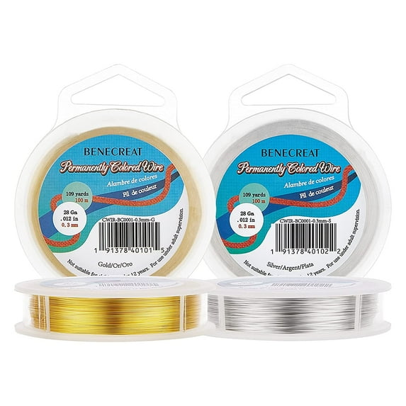 Round Copper Wire for Jewelry Making Mixed Color 28 Gauge 0.3mm 2 rolls/set