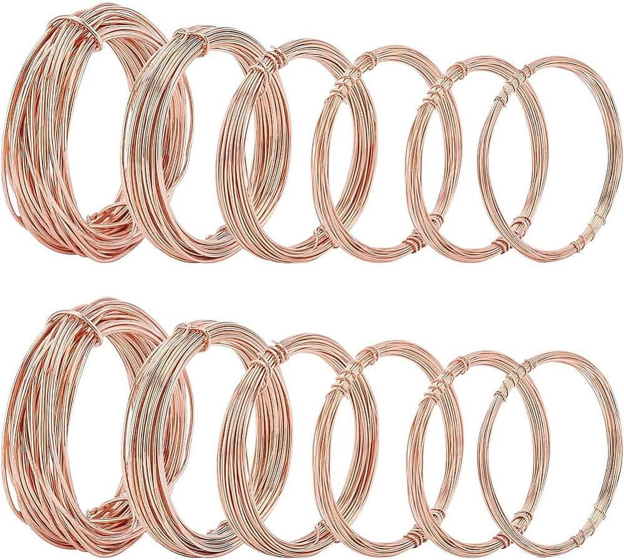 Round Copper Wire for Jewelry Making Red Copper about 16.4 Feet(5m)/roll 12 rolls/set