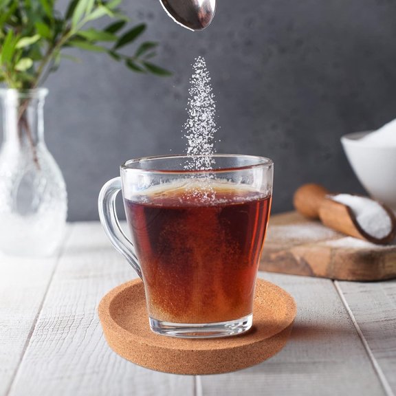Round Cork Coaster With Raised Rim, Absorbent Heat-Insulating Drink Coaster for Table Surfaces, Stackable Shockproof Design for Cups, Mugs and Glasses