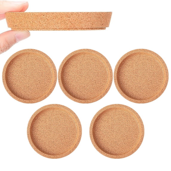 Round Cork Coaster with Raised Rim, Absorbent and Heat Resistant for Home, Office, Kitchen