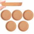 thumbnail image 1 of Round Cork Coasters with Rim Absorbent Heat Resistant Cup Pads for Table Kitchen Coffee Mug Wine Glass Protection, 1 of 5