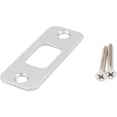thumbnail image 1 of Round Corner Deadbolt Strike Plate, 1-1/8" x 2-3/4", 2-1/8" Center-to-Center, Satin Nickel by Stone Harbor Hardware, 1 of 21