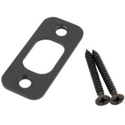 Round Corner Deadbolt Strike Plate, 1" x 2-1/4", 1-5/8" Center-to-Center, Matte Black by Stone Harbor Hardware